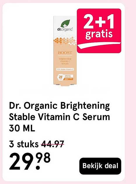 Dr. Organic Brightening Stable Vitamin C Serum 30 ML 2+1 gratis