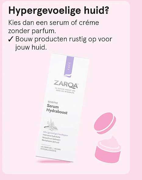 Hypergevoelige huid? Kies dan een serum of crème zonder parfum.