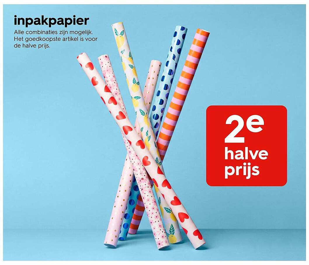 inpakpapier 2e halve prijs
