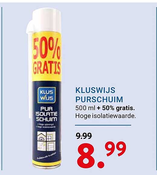 KLUSWIJS PURSCHUIM 500 ml + 50% gratis
