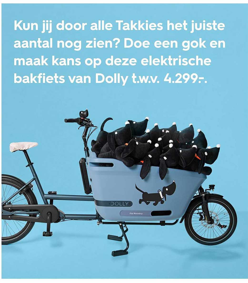 Kun jij door alle Takkies het juiste aantal nog zien? Doe een gok en maak kans op deze elektrische bakfiets van Dolly t.w.v. 4.299-.