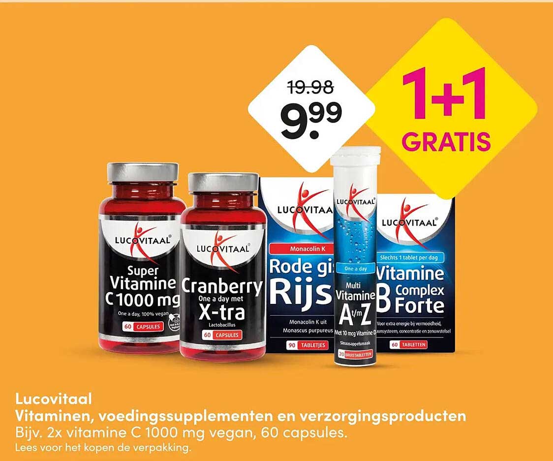 Lucovitaal Vitaminen, voedingssupplementen en verzorgingsproducten 1+1 GRATIS