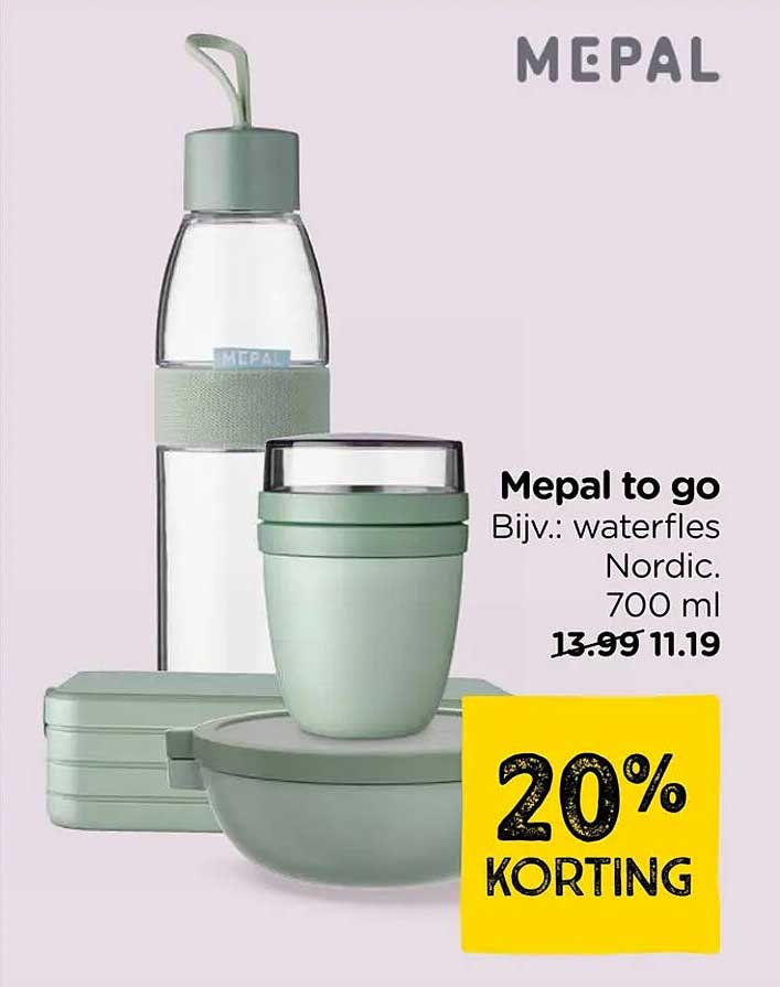 Mepal to go Bijv.: waterfles Nordic, 700 ml 20% KORTING