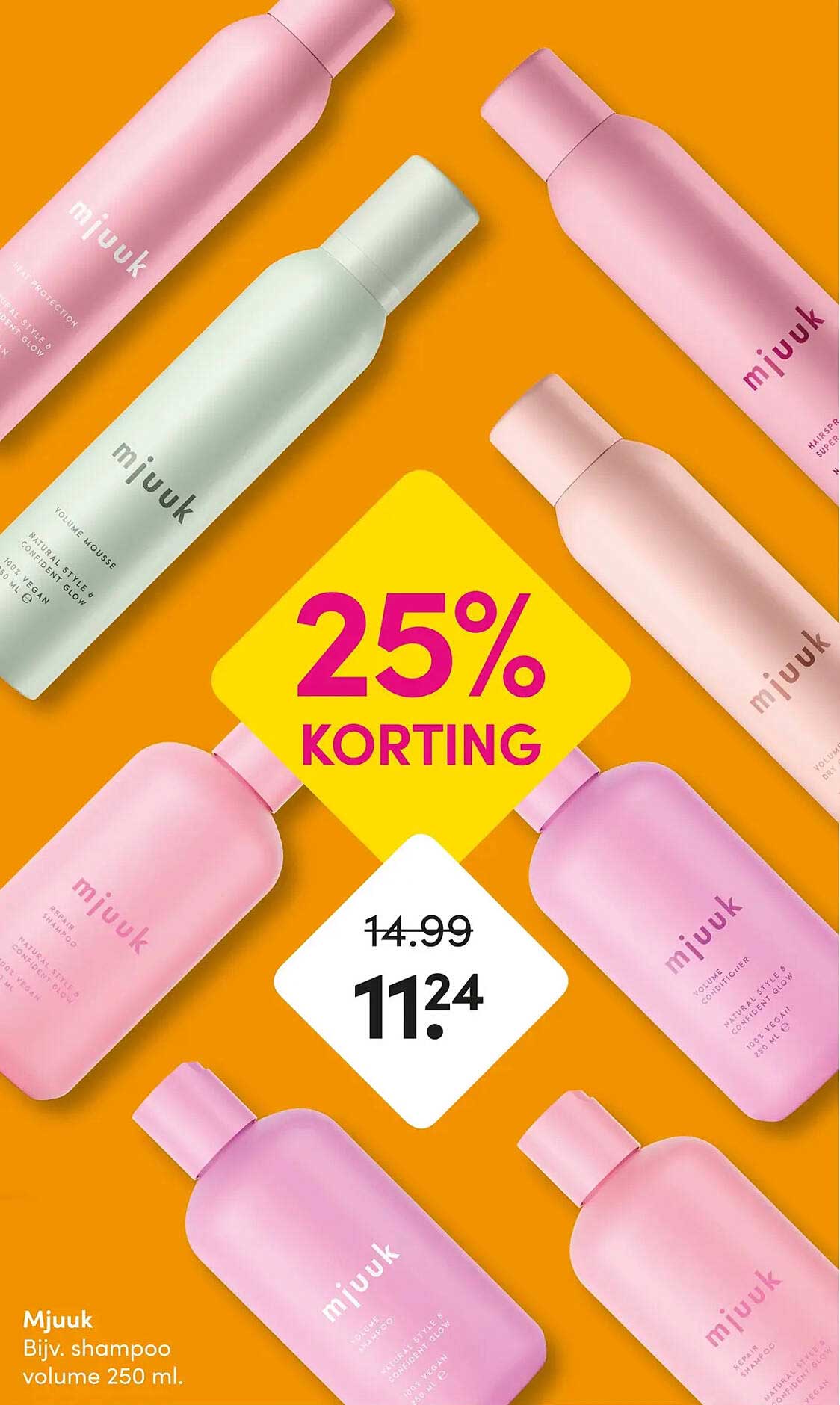Mjuuk Bijv. shampoo volume 250 ml. 25% KORTING