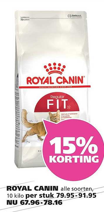 ROYAL CANIN alle soorten, 10 kilo per stuk 15% korting