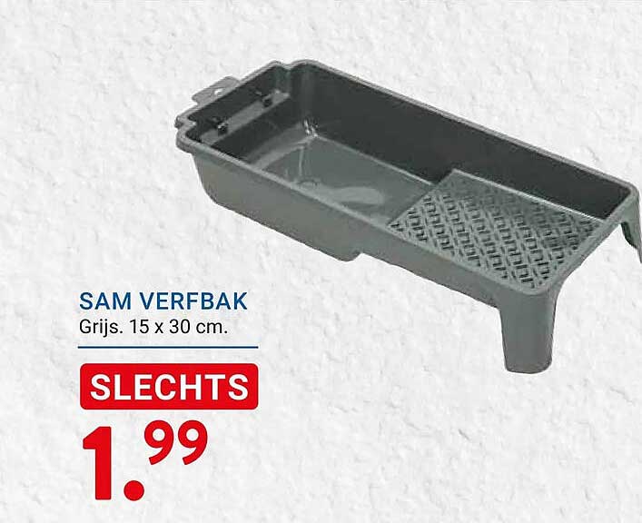 SAM VERFBAK Grijs. 15 x 30 cm. SLECHTS