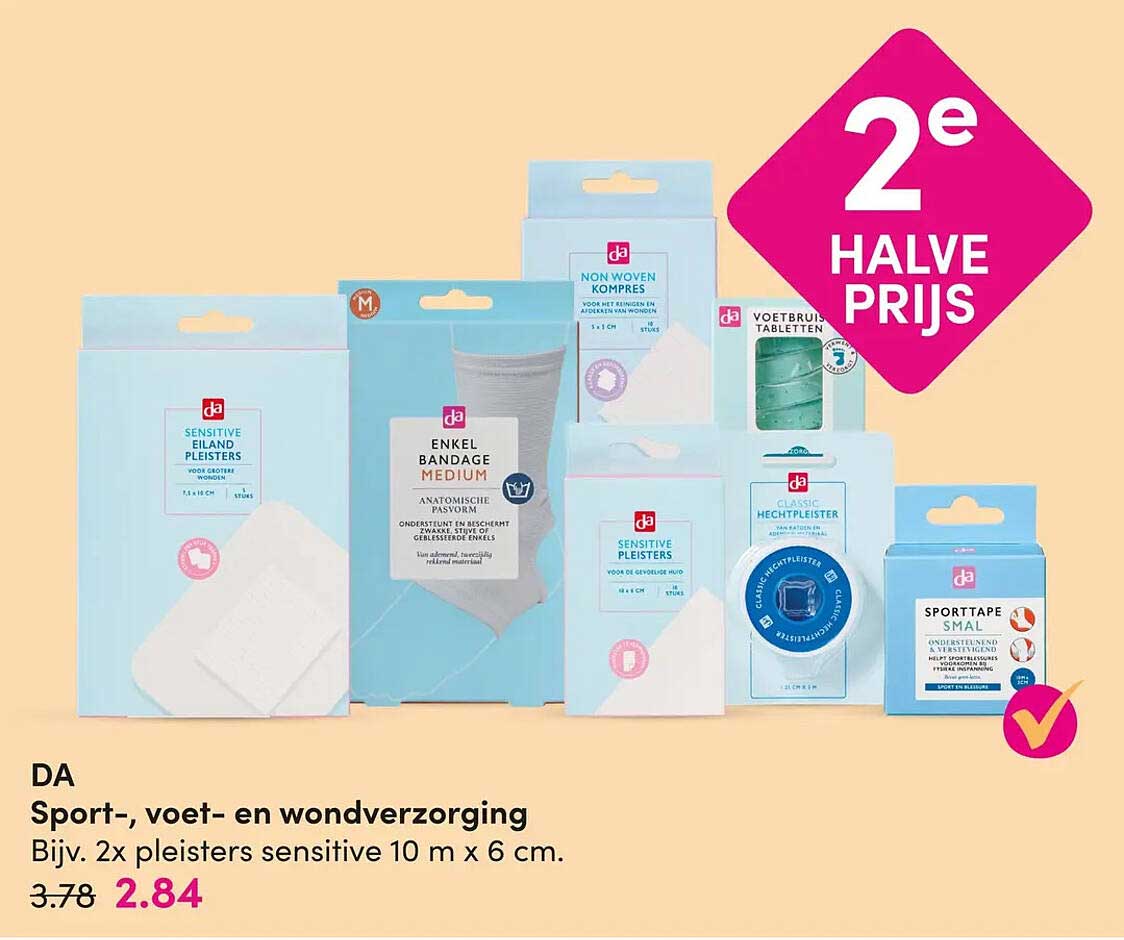 Sport-, voet- en wondverzorging 2e halve prijs