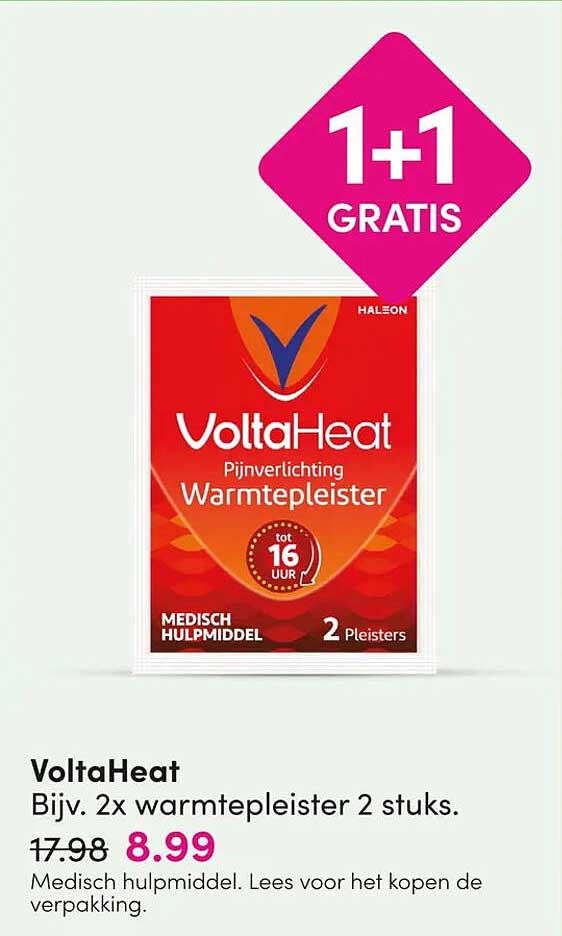 VoltaHeat Bijv. 2x warmtepleister 2 stuks. 1+1 gratis