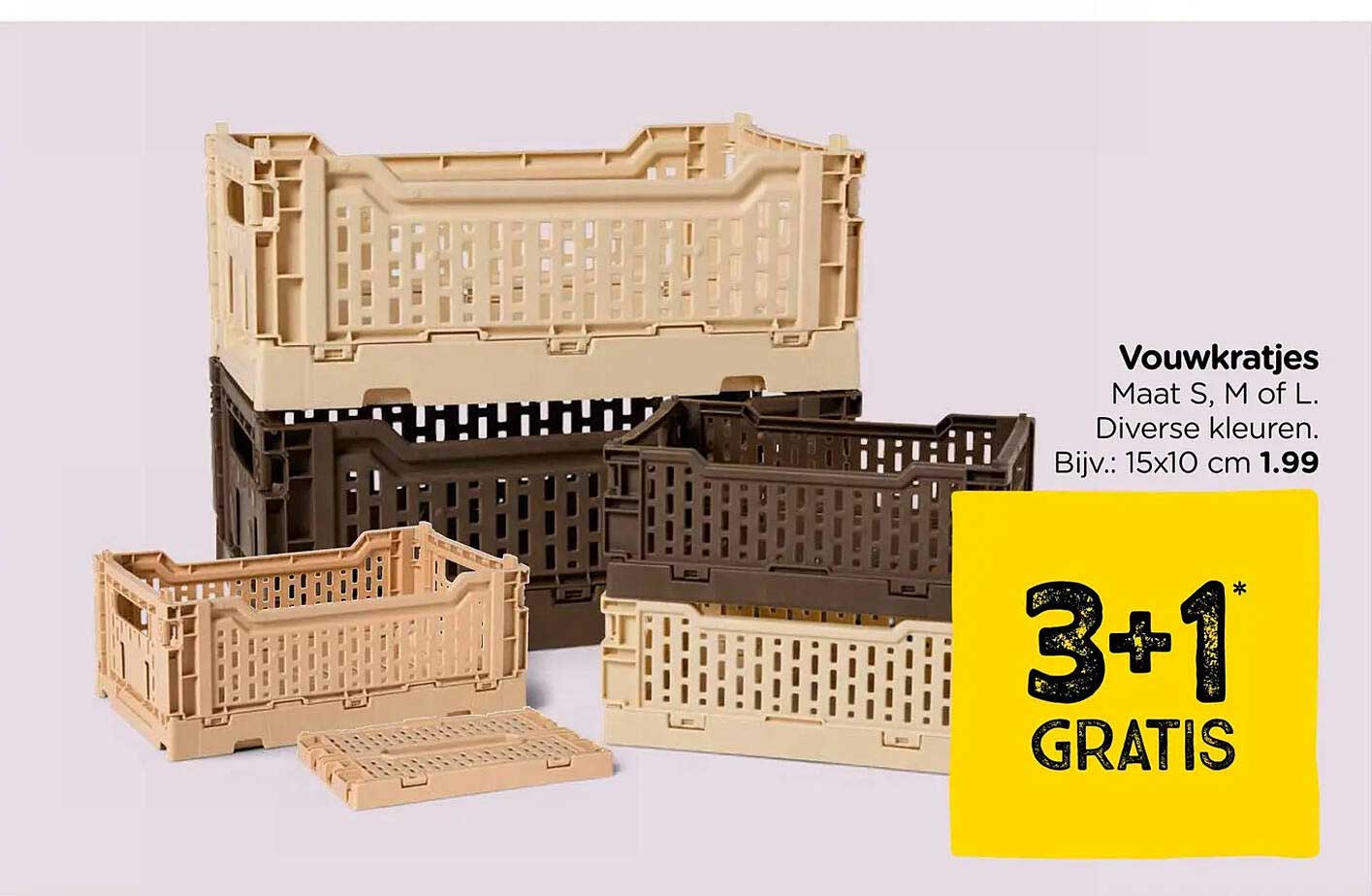 Vouwkratjes 3+1 gratis
