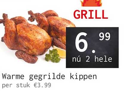 Warme gegrilde kippen
