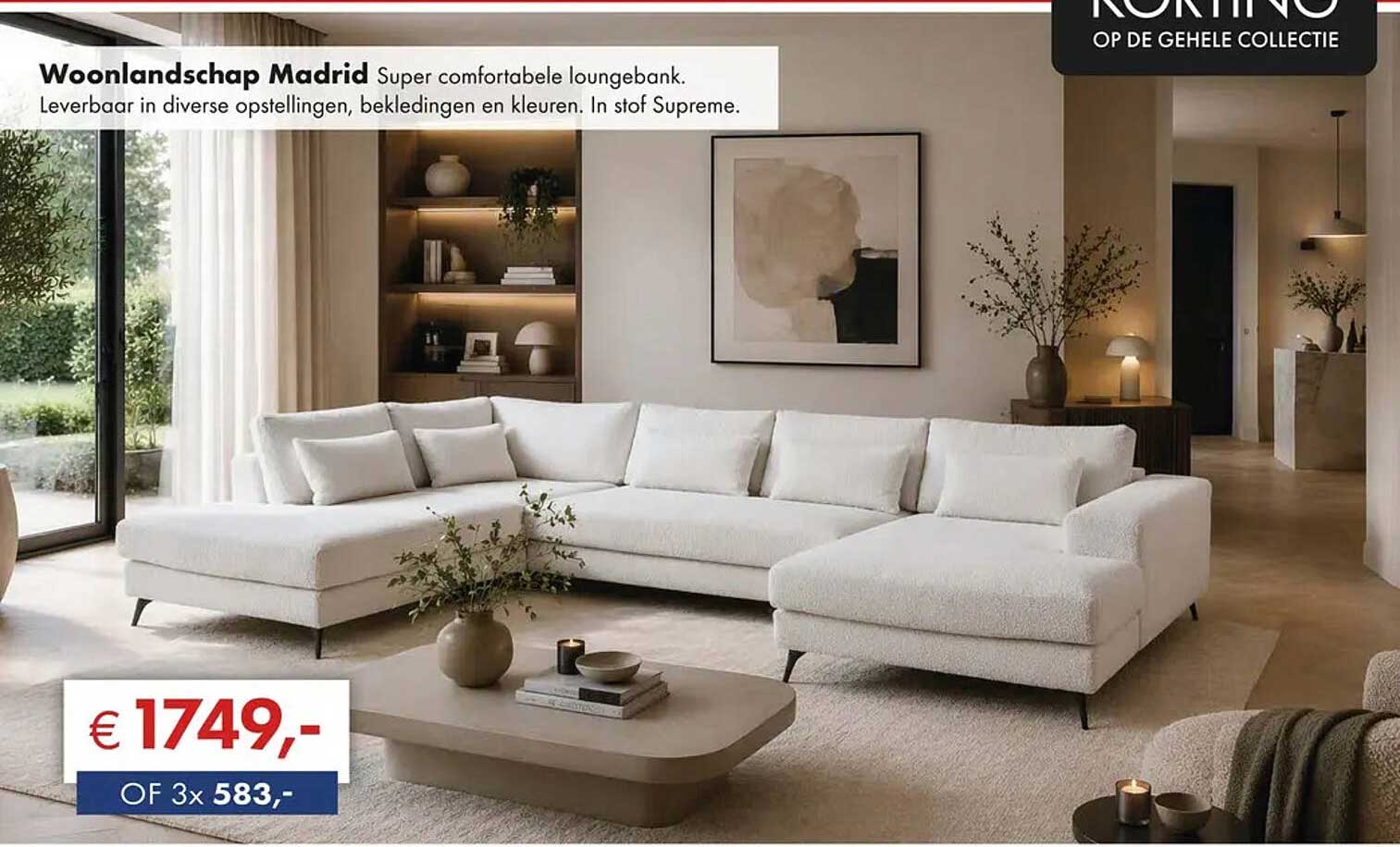 Woonlandschap Madrid Super comfortabele loungebank