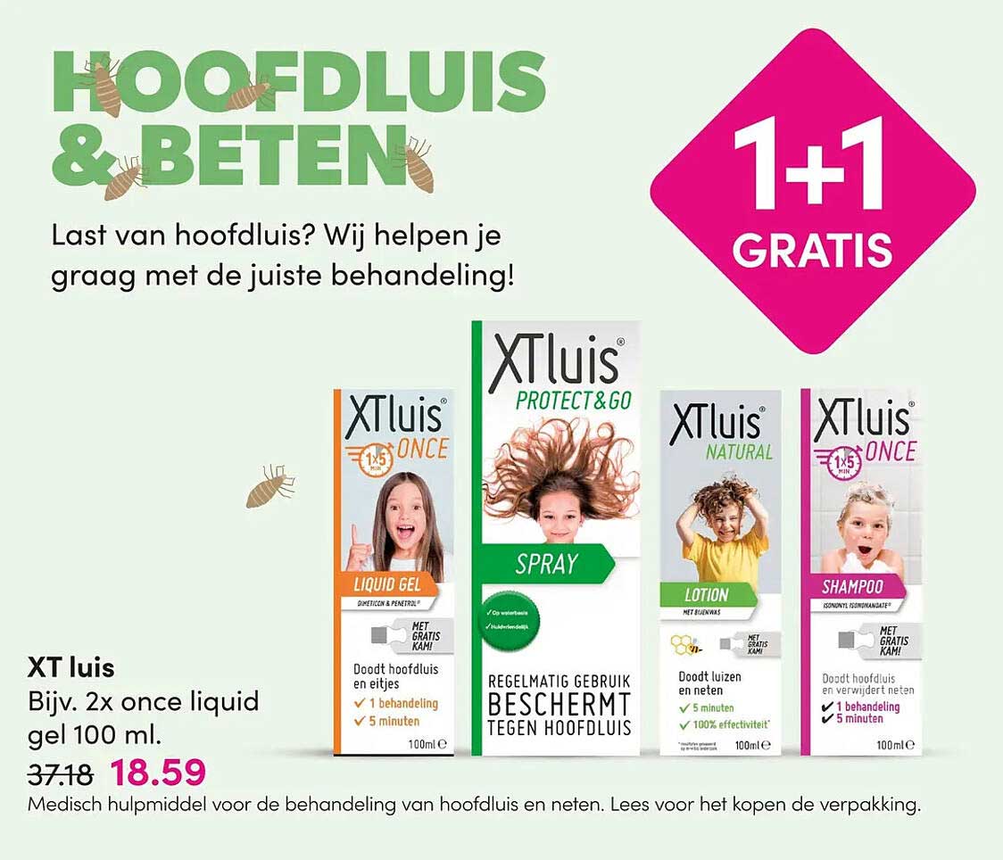 XT luis Bijv. 2x once liquid gel 100 ml. 1+1 GRATIS