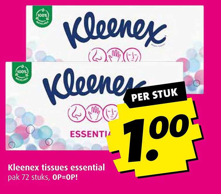 Kleenex Tissues Essential Aanbieding bij Boni - FolderFeest.nl