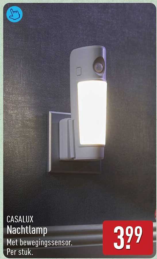 CASALUX Nachtlamp Met bewegingssensor. Per stuk.
