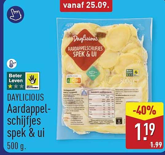 DAYLICIOUS Aardappelschijfjes spek & ui 500 g