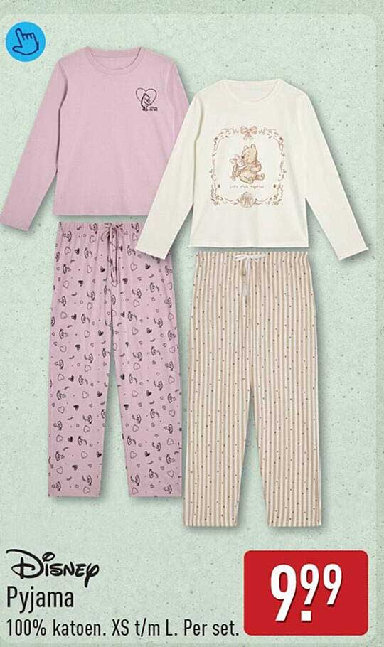 Disney Pyjama 100% katoen. XS t/m L. Per set.
