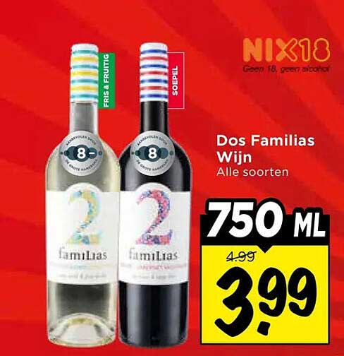 Dos Familias Wijn Alle soorten 750 ML