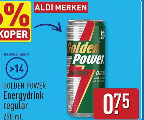 GOLDEN POWER Energydrink regular 250 ml.