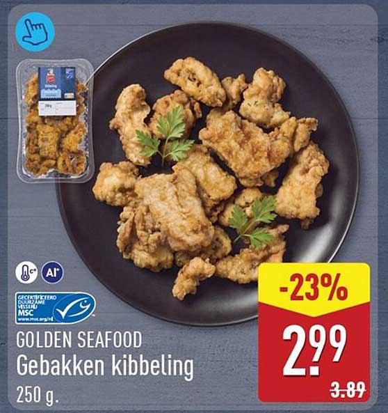 GOLDEN SEAFOOD Gebakken kibbeling 250 g -23%
