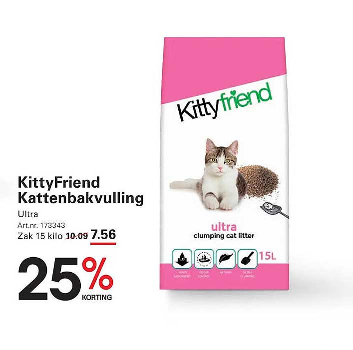 KittyFriend Kattenbakvulling Ultra 25% KORTING