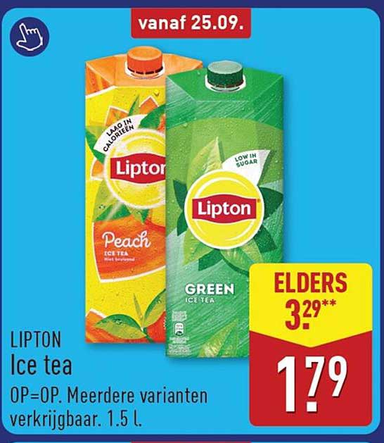 LIPTON Ice tea 0P=OP. Meerdere varianten verkrijgbaar. 1.5 l. ELDERS 3.29**