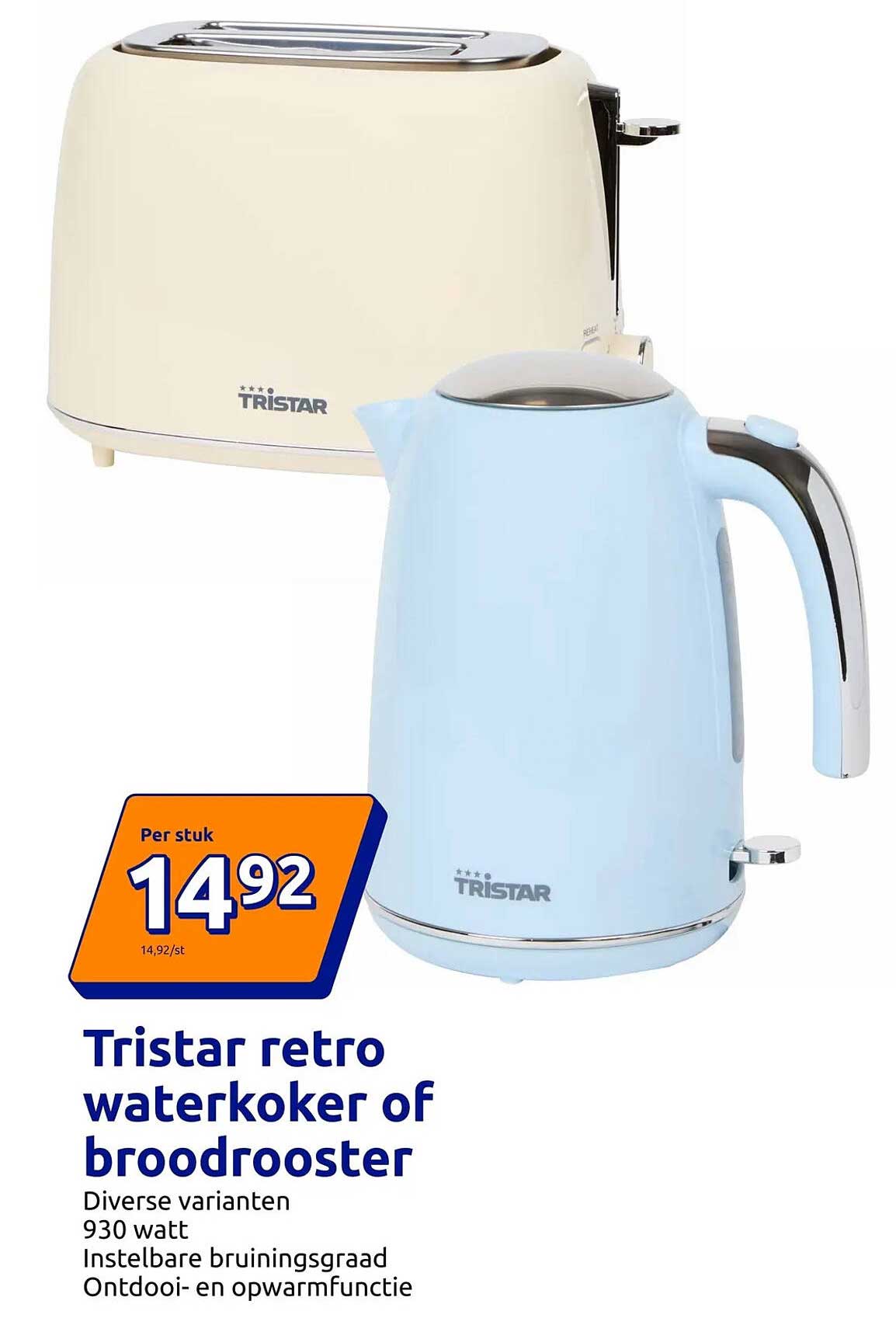 Tristar retro waterkoker of broodrooster