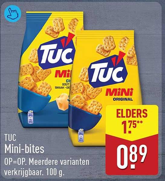 TUC Mini-bites 0P=0P. Meerdere varianten verkrijgbaar. 100 g.