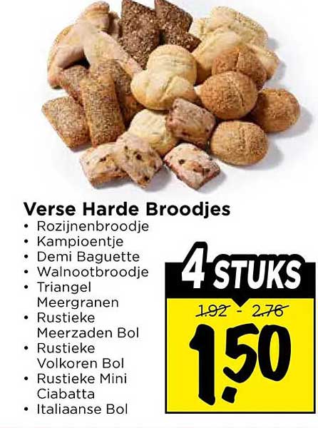 Verse Harde Broodjes 4 STUKS