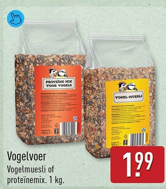 Vogelvoer Vogelmuesli of proteïnemix. 1 kg.