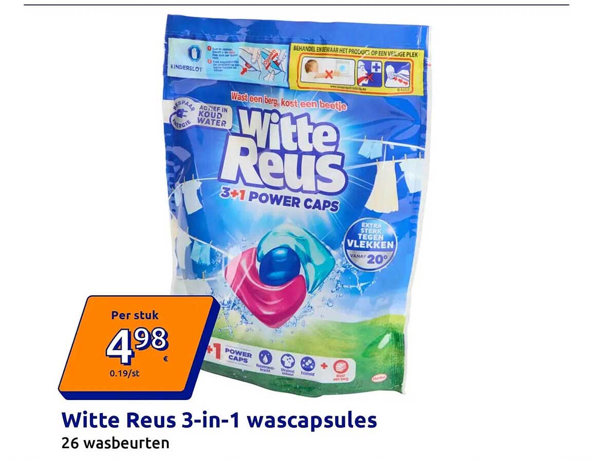 Witte Reus 3-in-1 wascapsules