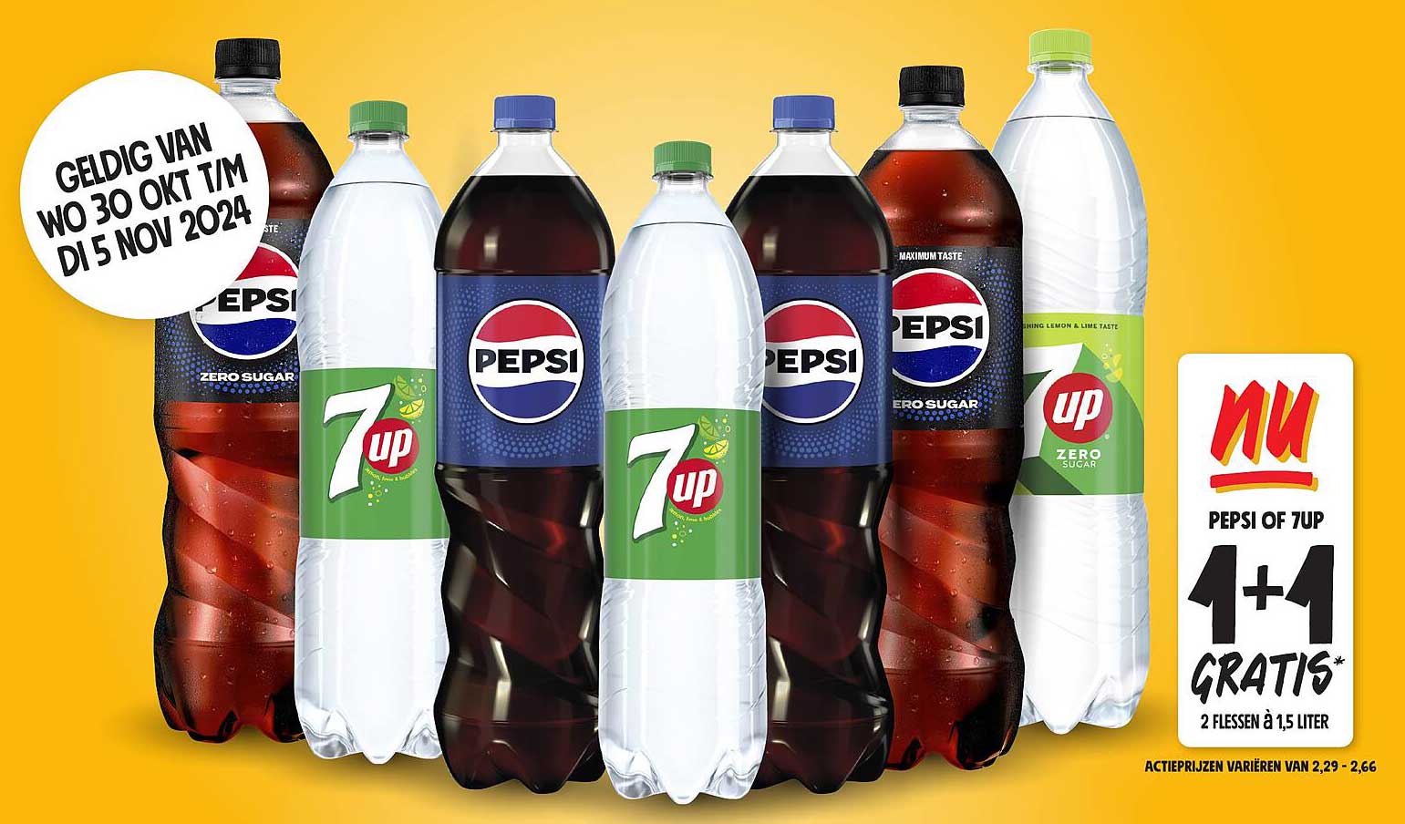 PEPSI OF 7UP 1+1 GRATIS