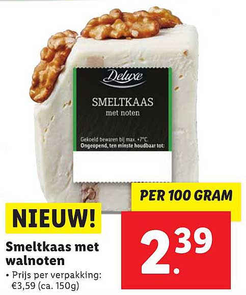 Smeltkaas met walnoten