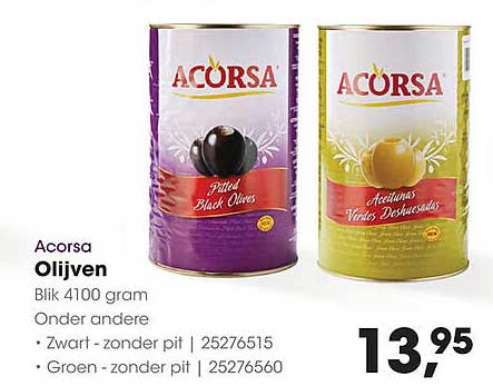 AcorSA Olijven Blik 4100 gram