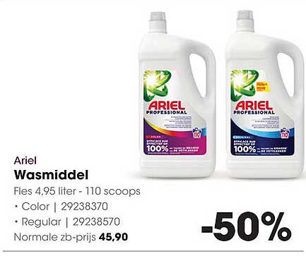 Ariel Wasmiddel 4,95 liter -50%