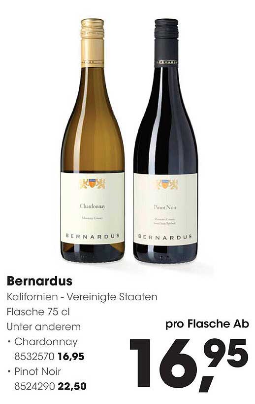 Bernardus Chardonnay en Pinot Noir