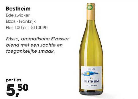 Bestheim Edelzwicker Elzas - Frankrijk, Fles 100 cl
