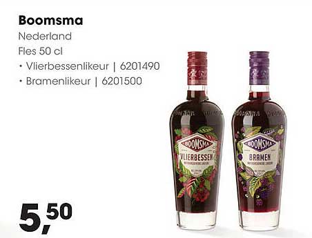 Boomsma Vlierbessenlikeur en Bramenlikeur - Fles 50 cl