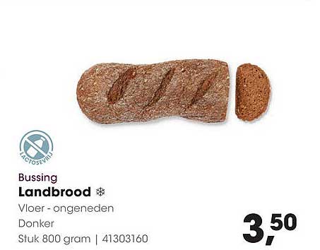 Bussing Landbrood Vloer - ongeneedden Donker 800 gram