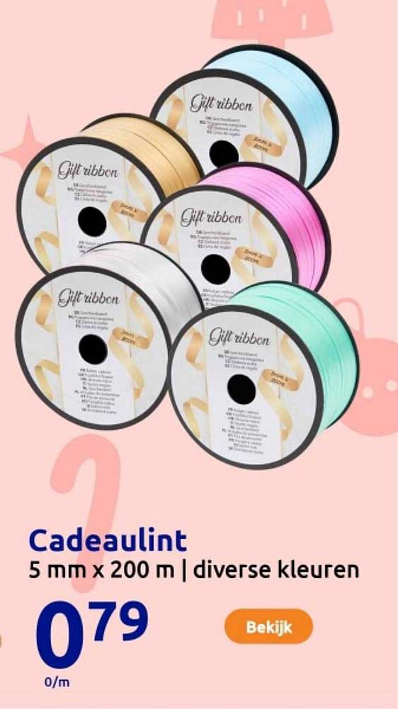 Cadeaulint 5 mm x 200 m | diverse kleuren