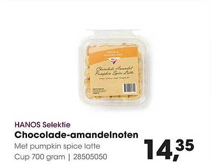 Chocolade-amandelnoten met pumpkin spice latte