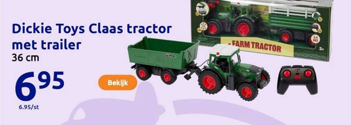 Dickie Toys Claas tractor met trailer