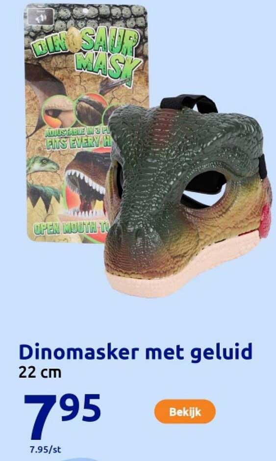 Dinomasker met geluid 22 cm