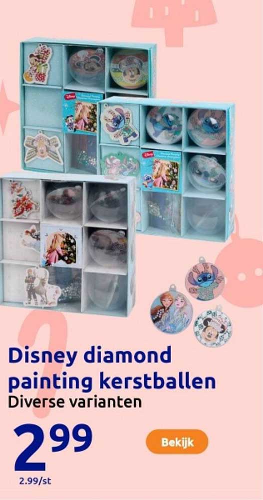 Disney diamond painting kerstballen