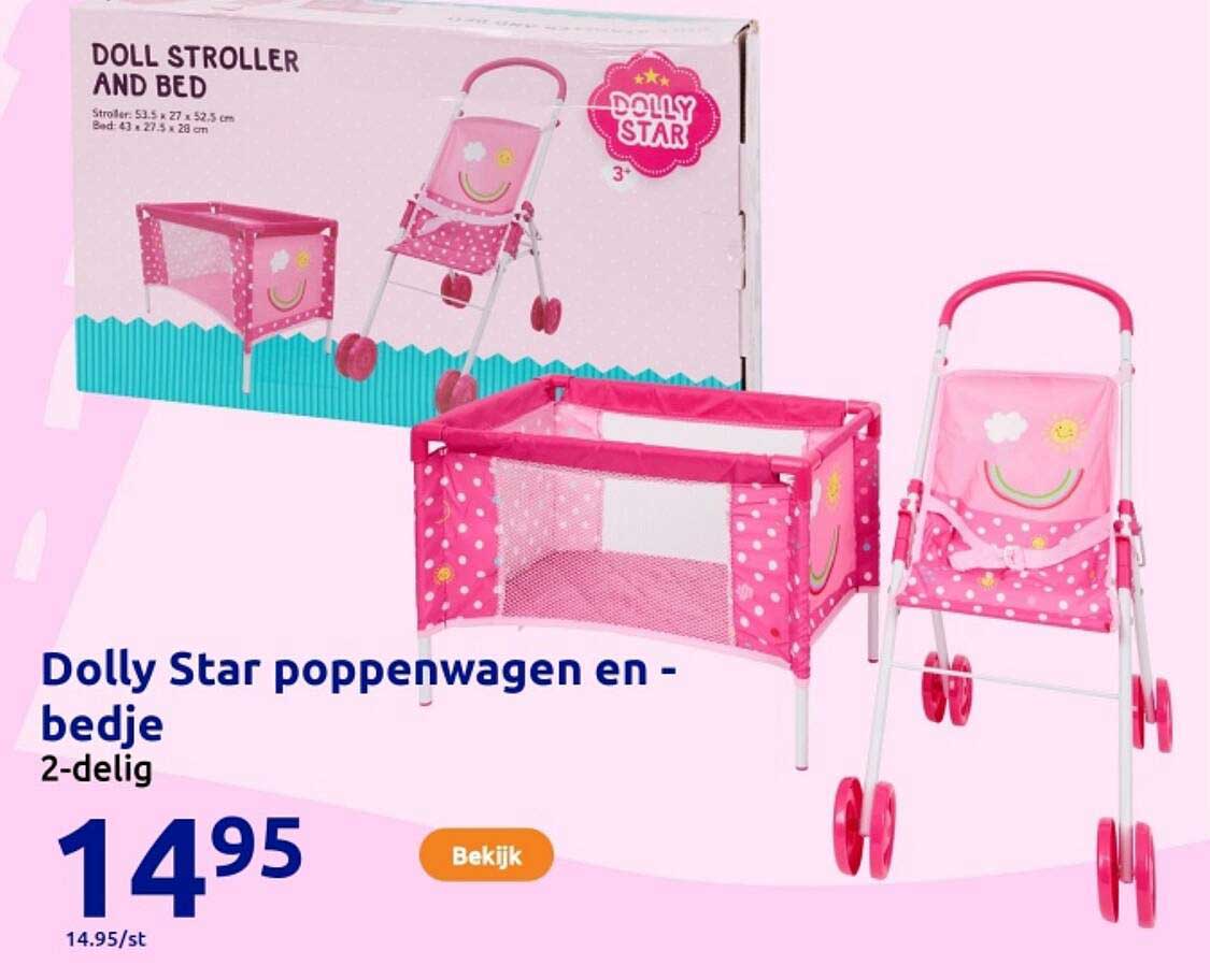 Dolly Star poppenwagen en bedje