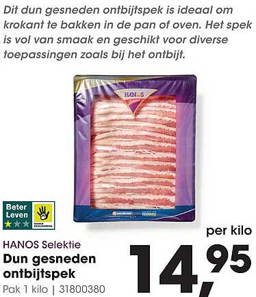 Dun gesneden ontbijtspek