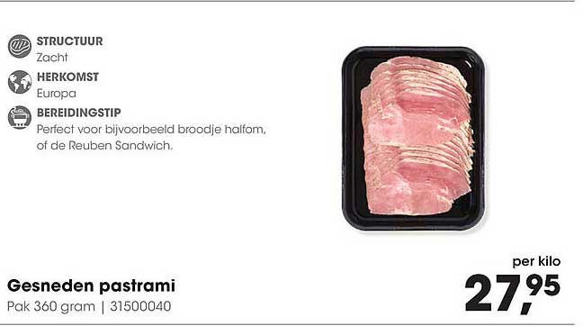 Gesneden pastrami