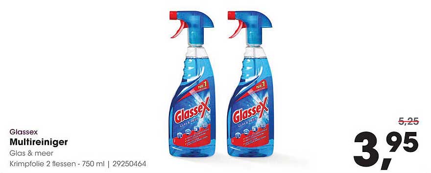 Glassex Multireiniger - Glas & meer, Krimpfolie 2 flessen - 750 ml