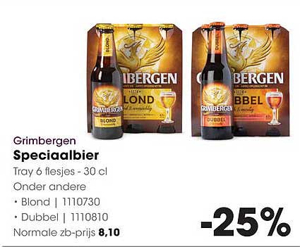 Grimbergen Speciaalbier Tray 6 flesjes - 30 cl