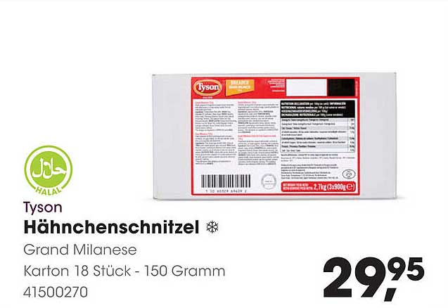Hähnchenschnitzel Grand Milanese - Karton 18 Stück - 150 Gramm