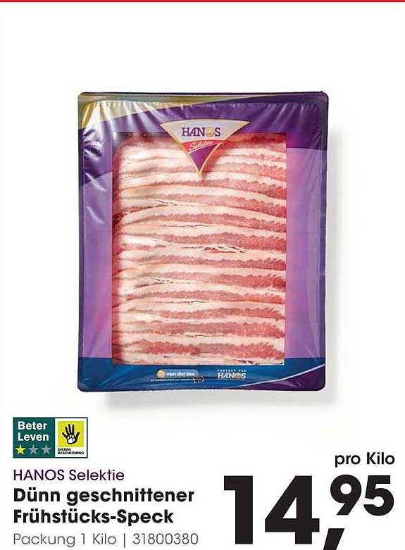 HANOS Selektie Dünn geschnittener Frühstücks-Speck